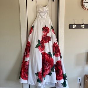 Sherri Hill floral and white prom/ formal dress